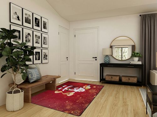 ALAZA Firework Christmas Santa Claus Area Rug Rugs for Living Room Bedroom 7' x 5' in Transitional Minimalistic Entryway