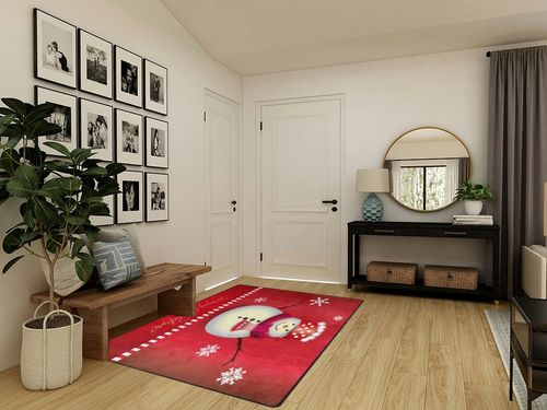 ALAZA Happy Snowman Merry Christmas Non Slip Area Rug 5' x 7' for Living Dinning Room Bedroom Kitchen Hallway Office Modern Home Decorative in Transitional Minimalistic Entryway