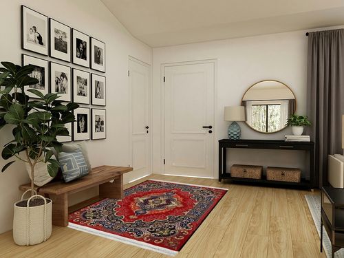 Area Rug,Machine Washable Vintage Rug,Perfect Non-Slip Floor Carpet for Home Decor,Floor Decoration,5'x7'Rug in Transitional Minimalistic Entryway