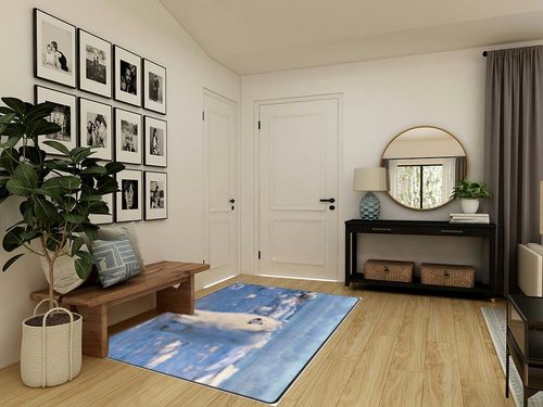 Top Carpenter Area Rug Pad White Fluffy Dog Samoyed Stand On The Ice Nursery Rugs Floor Mat for Kids Playing Room Living Room Bedroom 7' x 5' (80 x 58 inch) in Transitional Minimalistic Entryway