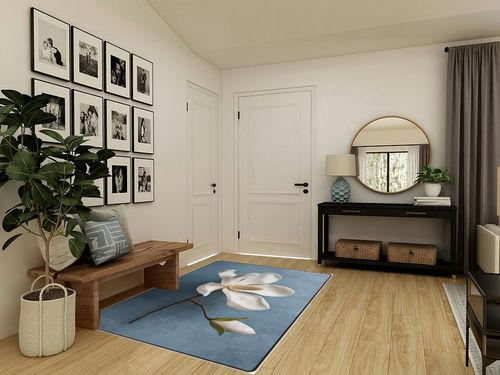 DNOVING Area Rug 5x7ft Large Non Slip Rubber Backed Fluffy Rug for Bedroom, Stain Resistant Decor for Living Room, Office, Dining Room Elegant White Magnolia Design in Transitional Minimalistic Entryway