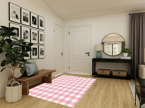 Pink Buffalo Plaid Rug, Fluffy Pink Rug Plush Area Rug, Pink and White Rug, Checkered Rug Living Room Rugs, Area Rugs for Kids Room & Bedroom Decor, Rugs for Living Room, Carpet 5x7ft Rugs for Bedroom in Transitional Minimalistic Entryway