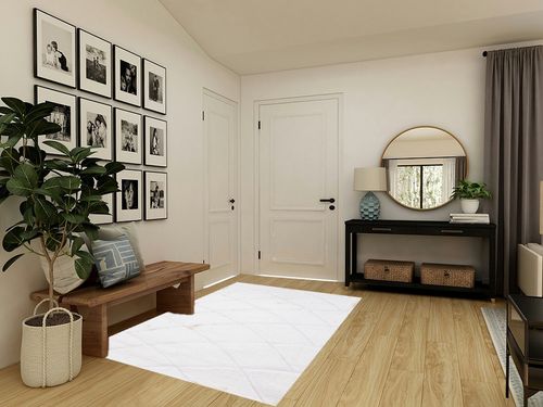 Makymo 5'X8' ft White Shag Area Rug - Hand Carved Geometric Pattern Design - Soft, Plush Fluffy Carpet Great for Indoor Bedroom, Living Room in Transitional Minimalistic Entryway