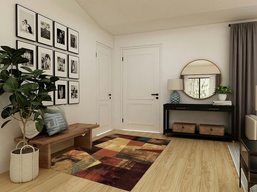 Home Dynamix Catalina_HD1237-999 Area Rug, 5 ft 3 in x 7 ft 2 in, Brown/Beige in Transitional Minimalistic Entryway