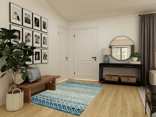 Nailttos Moroccan 5x7 Area Rugs, Ultra Soft Non-Slip Distressed Blue Rugs for Living Room, Modern Geometric Washable Neutral Rug Indoor Floor Carpet Boho Rugs for Bedroom Dining Room Dorm Office in Transitional Minimalistic Entryway