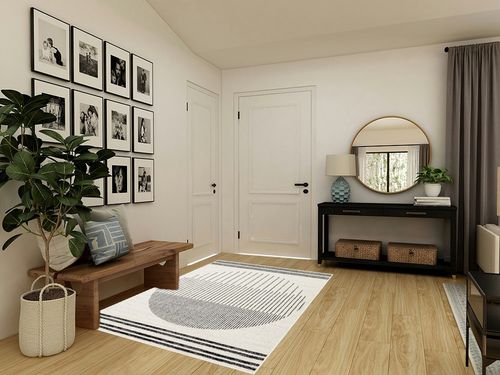 Artistic Weavers Penrod Modern Geometric Area Rug,5' x 7',Black/Ivory in Transitional Minimalistic Entryway