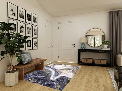 Popumelon Area Rug for Living Room Rugs - 5x7 Abstract Stain Resistant Washable Rug, Anti Slip Backing Rugs for Living Room, Marble Vintage Tribal Area Rugs in Transitional Minimalistic Entryway