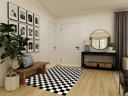 LUXE WEAVERS Checkered Black and White Geometric 5x7 Area Rug in Transitional Minimalistic Entryway