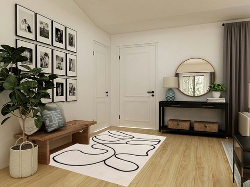 Hauteloom Eilir Bohemian Living Room, Bedroom Area Rug - Modern Boho Farmhouse - Striped Geometric Carpet - Cream, Beige, Black, Bone - 5' x 7' in Transitional Minimalistic Entryway