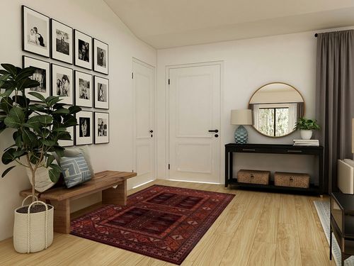 LUXE WEAVERS Bohemian Tribal 2093 Red 5x7 Area Rug, Geometric Non-Shedding Living Room Carpet in Transitional Minimalistic Entryway