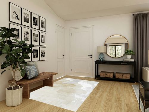 Eroyat Modern Indoor Thin Area Rug,5x7 Feet Large Living Room Bedroom Rug,Light Luxury Entryway Kitchen Rug,Non-Slip Non-Shedding Low Pile Easy Clean Home Decor,Beige in Transitional Minimalistic Entryway