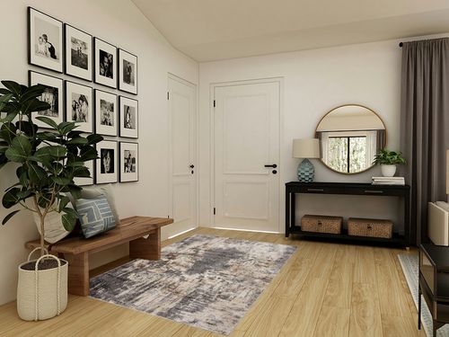 LUXE WEAVERS Euston Gray 5 x 7 Abstract Modern Area Rug in Transitional Minimalistic Entryway