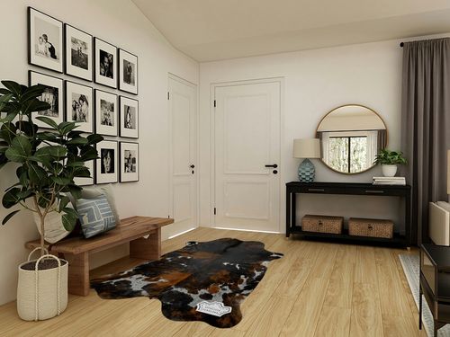 Appaloosa Cowhides Natural Cowhide Rug - Tricolor Cowhide Area Rug for Bedroom & Living Room - Luxury Cowhides Modern Accent Rug - Genuine Leather with Real Animal Fur, Dark, 5 x 7 Feet in Transitional Minimalistic Entryway