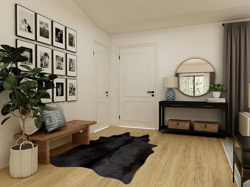 rodeo Solid Black Cowhide Rug (5x7) in Transitional Minimalistic Entryway