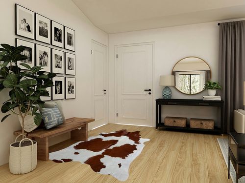 A-STAR Brown & White Cowhide Leather Rug Natural Premium Cow Skin Hide Hair on Area Rug for Living Room Décor 5ft x 7ft (152 CM X 213 CM) XX-Large in Transitional Minimalistic Entryway