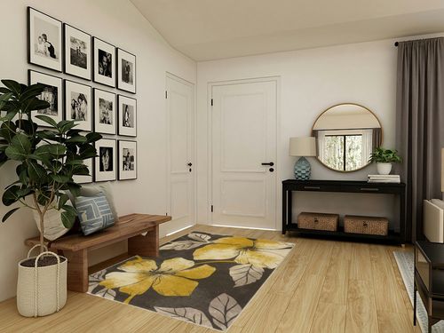 CAMILSON Solana Modern Floral 5x7 Area Rugs Non-Skid (Non-Slip) Rubber Backing Yellow - Brown Flowers Indoor Rug (5 x 7, Yellow Brown) in Transitional Minimalistic Entryway