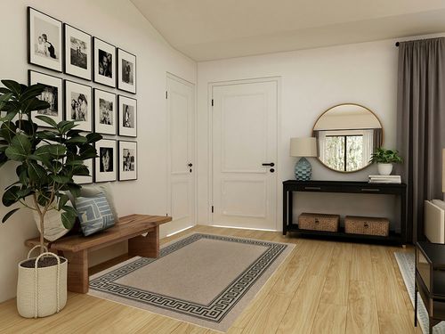 Wonnitar Modern Bordered Easy Jute 5x7 Area Rug,Washable Jute Rugs for Living Room,Non-Slip Indoor Outdoor Throw Mat Farmhouse Black Non-Shedding Floor Carpet for Dining Mud Room Kitchen in Transitional Minimalistic Entryway