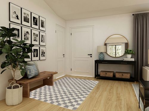 Balta Rugs Oslo Checkered Shag Rug, Gray, 5' 3" x 7' in Transitional Minimalistic Entryway