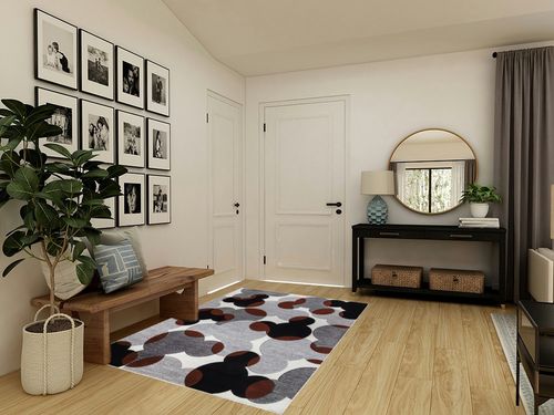 Gertmenian Disney Mickey Mouse Rug Textured Floor Mat Home Decorations Kits Play Room Decor Study Area Carpet; 5x7 Standard; Ears Puzzle Geometric White Gray Black Red ; 46626 in Transitional Minimalistic Entryway