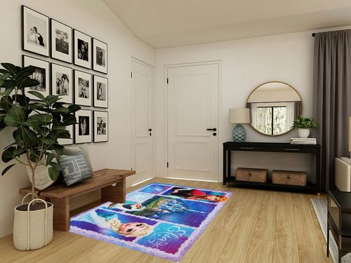 Gertmenian Kids Playroom & Game Room Carpet | Disney Frozen Olaf & Anna Childrens Rug | Kids Novelty Home Decor, Perfect Area Rug for Boys & Girls Playroom, Bedroom | 5x7 Standard, Blue, 46907 in Transitional Minimalistic Entryway