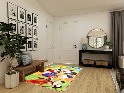 Gertmenian Kids Playroom & Game Room Carpet Disney Mickey Mouse Club House Friends Childrens Rug Kids Home Decor, Area Carpet for Boys & Girls Playroom, Bedroom 54x78 Large, Multi-Color, 31117 in Transitional Minimalistic Entryway