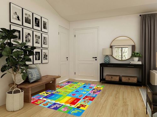LTKOUGFAM Kids Play Rug for Playroom, Kids Play Mat ABC Educational Area Rug, Toddler Baby Playroom Mat, Alphabet Animal Soft Non-Slip Kids Rug Carpet for Boy Girl Bedroom (78.7X59 INCH Style 2) in Transitional Minimalistic Entryway