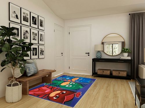 Gertmenian Disney PJ Masks Rug Boys Girls Childrens Bedroom Decor Kids Home Play Room Mat Bedding Area Carpet, 54x78 Large, Navy Blue, 47256 in Transitional Minimalistic Entryway