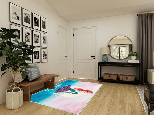 Gertmenian Kids Playroom & Game Room Carpet | Disney Princess The Little Mermaid Ariel Childrens Rug | Kids Novelty Home Decor, Area Rug for Girls Playroom, Bedroom | 54x78 Large, Pink/Blue, 47261 in Transitional Minimalistic Entryway