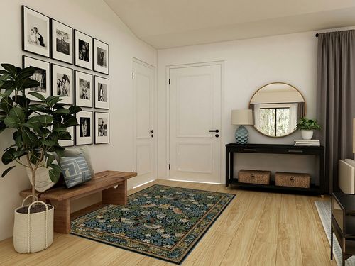 RUGGABLE Morris & Co Washable 5x7 Area Rug, Strawberry Thief Indigo, Premium Rugs for Living Room, Bedroom, Kitchen, Office, Classroom with Gripper Non Slip Pad in Transitional Minimalistic Entryway