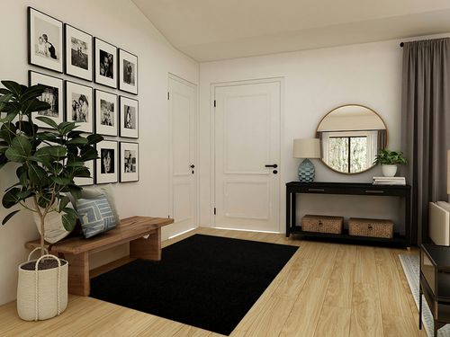 Furnish my Place Modern Indoor/Outdoor Commercial Solid Color Rug - Black, 5' x 7', Pet and Kids Friendly Rug. Made in USA, Rectangle, Area Rugs Great for Kids, Pets, Event, Wedding in Transitional Minimalistic Entryway
