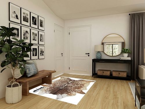 Gaucho Cowhides Natural Snowie Brown and White in Transitional Minimalistic Entryway