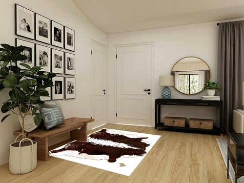 Genuine Cowhide Rug Hereford Black White Animal Skin Leather Cowhide Rug Real Cowskin Area Rug (Design 3, 5x6) in Transitional Minimalistic Entryway