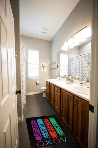 Gaming Room Area Rugs Gaming Rug 3D Printed Modern Gamer Bedroom Carpet for Video Games Lovers Carpet Gaming Room Decor Mat 2' x 3' in Wooden and Grey Bathroom