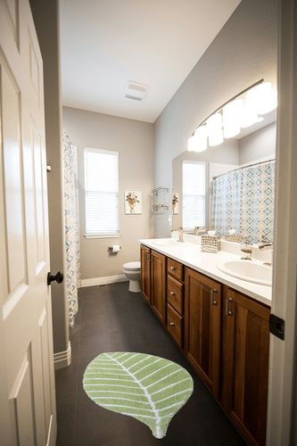 Cute Doormat for Kids - Microfiber Absorbent Bathroom Mats - Front Door Mat Carpet Floor Rug, Leaf Shape 19.7" x 37.4" in Wooden and Grey Bathroom