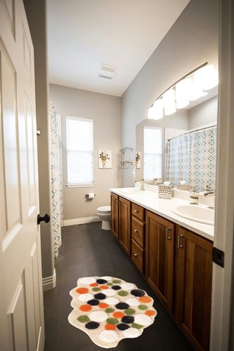 Bathroom Rug Mat, 3D Moss Bath Decor Mat with Soft Microfiber, Luxury Water Absorbent Non Slip Bathtub Mat, Machine Washable Colorful Plush Bedroom Mat for Sofa Tea Table Bedside 20x31 Inch (Colorful) in Wooden and Grey Bathroom