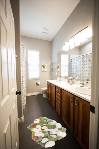 3D Plush Microfiber Moss Rug, 24x35 in Moss Bath Mat Super Soft and Cozy, 1 in Thick Moss Carpet for Bedroom, Bathroom, Living Room, Kitchen in Wooden and Grey Bathroom