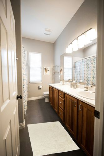 Rectangle Shirlee Hand-Knotted Wool Area Rug in Ivory Willa Arlo Interiors Rug ... in Wooden and Grey Bathroom