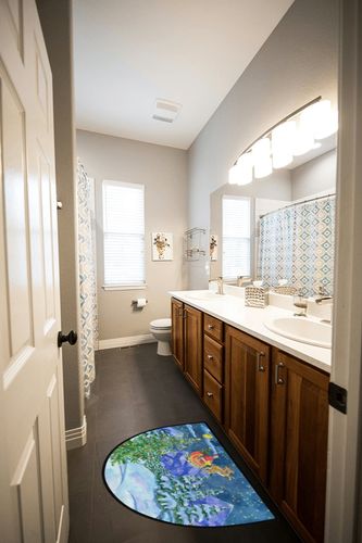 Christmas Santa Claus Deer Half Round Door Mat Indoor Entrance Rugs Non-Slip Semi Circle Area Rug Welcome Doormat 24 x 36 Durable Absorbent Floor Mats for Home Kitchen Living Room in Wooden and Grey Bathroom