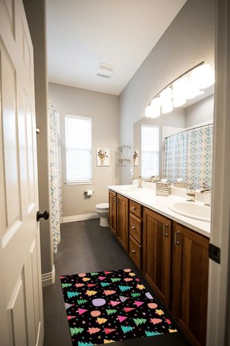 Area Rugs Non-Slip Washable Rug Sweet Christmas Tree Pattern Indoor Rug Rubber Backing Floor Mats Home Decor Carpet for Living Room Dining Room Non Shedding 2x3 Ft in Wooden and Grey Bathroom