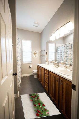 Area Rug 2x3 Feet, Merry Christmas Pine with Berry Rug, Rugs for Living Room Decor Bedroom Decor Kids Room, Non-Slip Living Room Rugs, Comrft Carpet Washable Rug in Wooden and Grey Bathroom