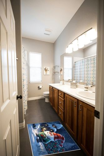 Gnome Christmas Area Rug for Living Room Bedroom 2x3, Large Runner Rug Carpet Washable Rugs Non-Shedding Floor Cover Mat for Kitchen Dining Kids Room Decor Winter Barn Snowy Berry Tree in Wooden and Grey Bathroom