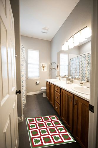 Area Rugs Non-Slip Washable Rug Christmas Tree Stitching RectangleBackground Indoor Rug Rubber Backing Floor Mats Home Decor Carpet for Living Room Dining Room Non Shedding 2x3 Ft in Wooden and Grey Bathroom