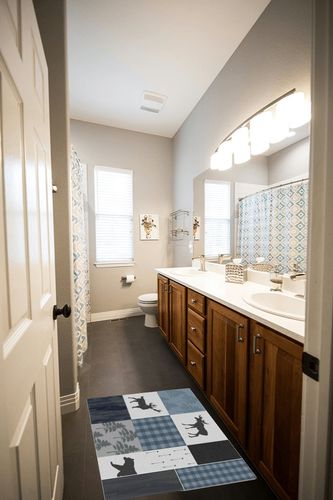 Area Rug, Xmas Tree Snowflake Buffalo Plaid Christmas Bear Elk Rug, 2x3 Feet Rugs for Living Room Bedroom Kids Room Kids Room Nursery Classroom, Non-Slip Comrft Carpet Washable Rug in Wooden and Grey Bathroom