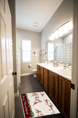 Area Rug, Red Buffalo Plaid Winter Cardinals with Pine Berry Merry Christmas Rug, 2x3 Feet Rugs for Living Room Bedroom Kids Room Kids Room Nursery Classroom, Non-Slip Comrft Carpet Washable Rug in Wooden and Grey Bathroom