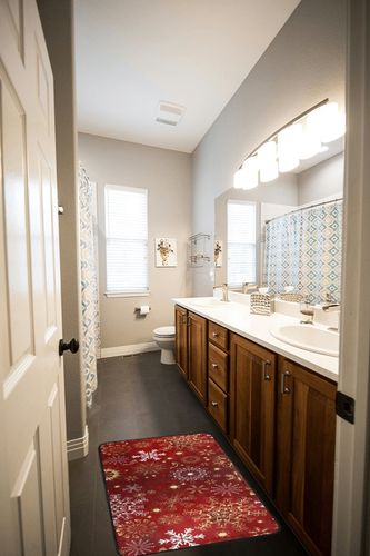 Christmas Rugs Christmas Gold White Snowflakes Rugs for Kitchen Bathroom Christmas Decorative Doormat Small Carpet Mat 39 x 20 inch in Wooden and Grey Bathroom