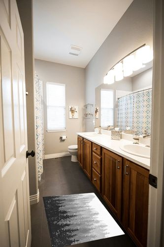 Abstract Plush Shag Bath Rugs Black Grey Misty Forest Soft Fluffy Floor Doormat Carpet,Non-Slip Door Mats for Living Room Bedroom Kitchen Entryway Nature Foggy Tree Plant in Wooden and Grey Bathroom