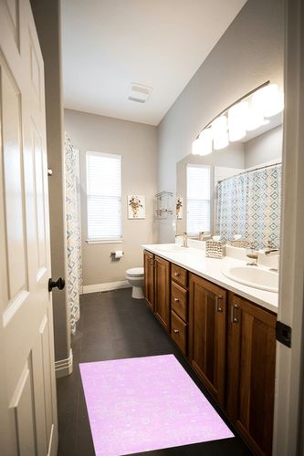 Pink Unicorn Bathroom Rugs Fluffy Absorbent Bath Mat Machine Washable Soft Microfiber Shaggy Kitchen Mat Non Slip Carpet Runner for Doorway Porch Kitchen Bathroom Farmhouse in Wooden and Grey Bathroom