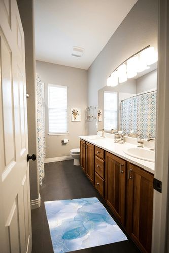 Abstract Marble Plush Shag Bath Rugs Fantasy Blue Gradient Soft Fluffy Floor Doormat Carpet,Non-Slip Door Mats for Living Room Bedroom Kitchen Entryway Gold Line Wave Point in Wooden and Grey Bathroom