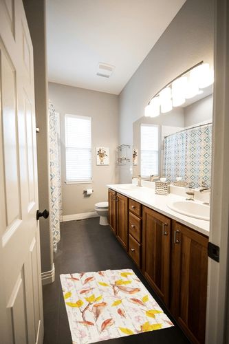 Fall Leaves with Birds Bathroom Shag Doormat Yellow Retro Leaves on Letters Water Absorbent Bath Rug Floor Mat Washable Fluffy Plush Indoor Area Rugs Cozy Welcome Carpet Vintage Burlap in Wooden and Grey Bathroom