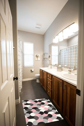 Shag Door Mats Bath Rugs Mid Century Geometric Montage Art,Soft Fluffy Doormats Non Slip Carpet Pink Black White Block,Shaggy Fuzzy Area Throw Rug for Kitchen/Bathroom/Bedroom/Living Room 20x31.5In in Wooden and Grey Bathroom